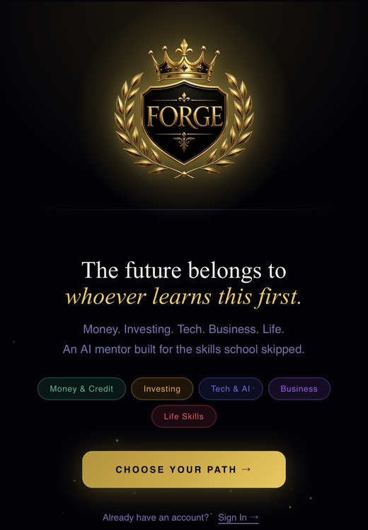 The FORGE app on a phone